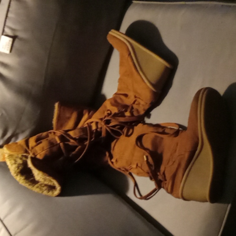Over the knee suede boots